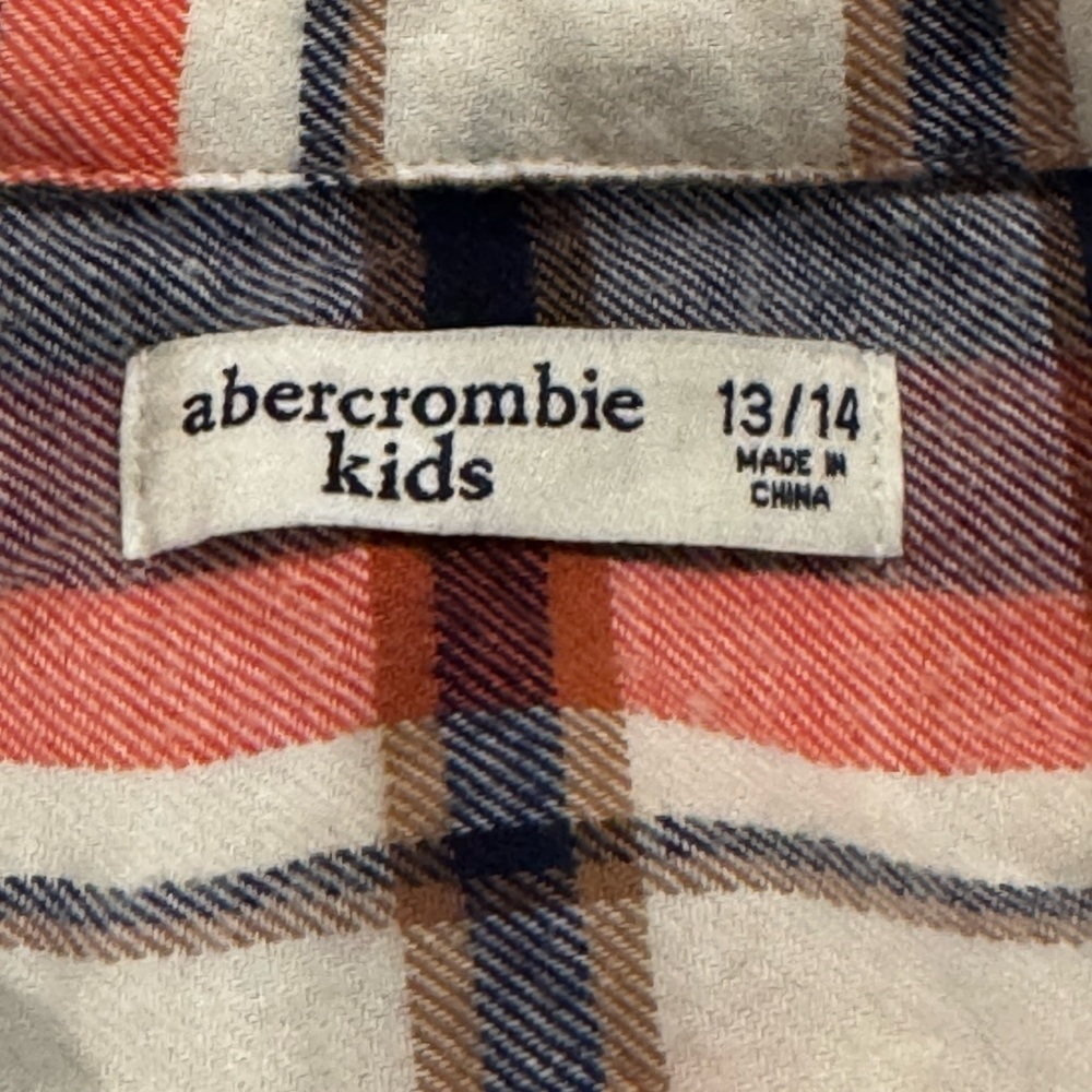 Abercrombie Kids Boy’s Plaid Button Down Flannel Shirt: Size 13/14 - Picture 11 of 12